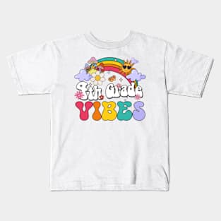 4th grade Vibes - Fourth Grade Team Retro 1st Day of School Kids T-Shirt